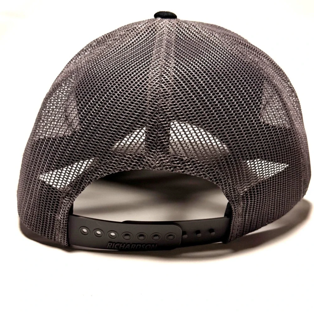 Richardson 112 Trucker Hat Black‎ Grey CFU Concrete Patch Snapback Cap